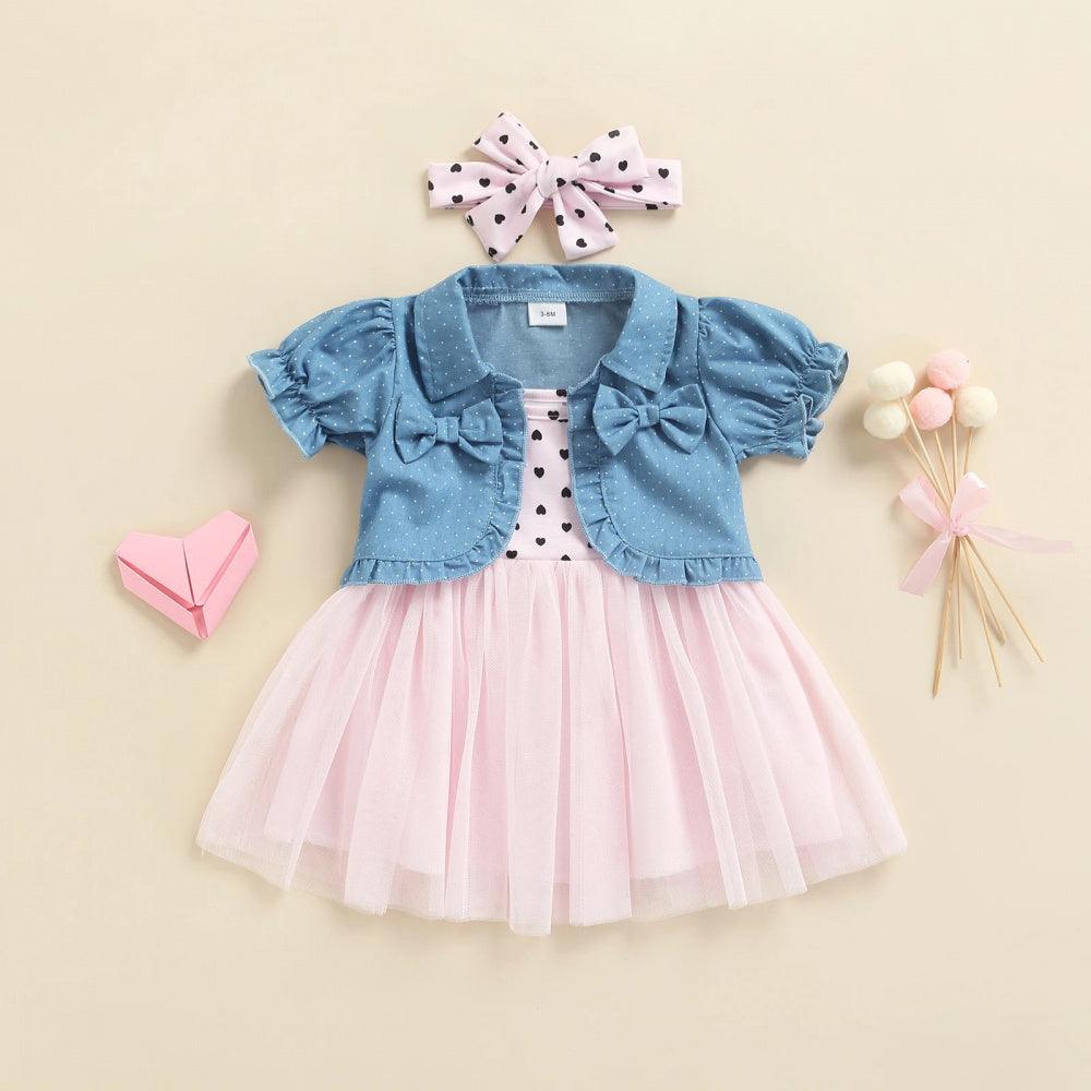 Conjuntinho Jude Jaquetinha e Vestido Rosa - Minu Kids