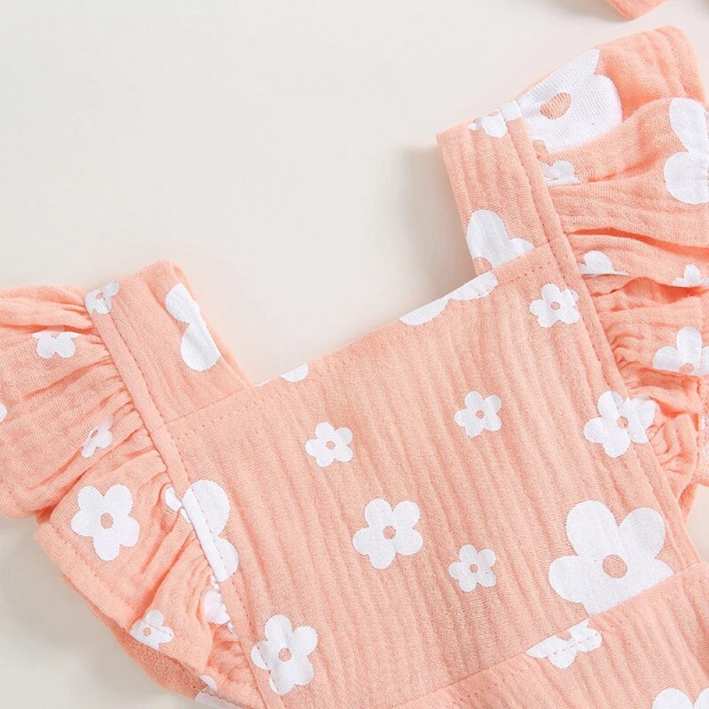 Romper Florzinha Lili com Laço Rosa - Minu Kids