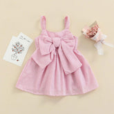 Vestidinho Lacinho Regatinha Rosa - Minu Kids