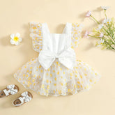 Vestidinho Lulu Laço Margarida Branco - Minu Kids