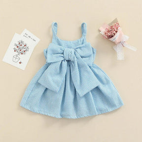 Vestidinho Lacinho Regatinha Azul - Minu Kids