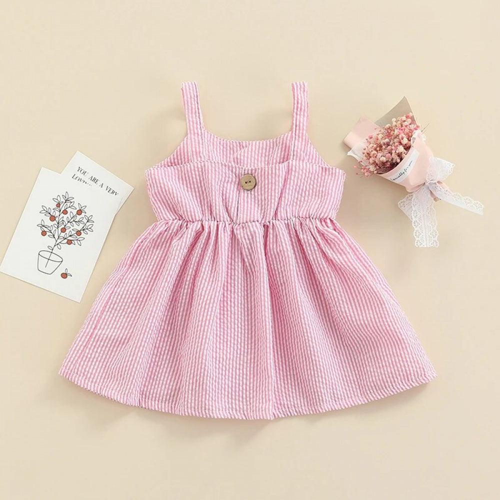 Vestidinho Lacinho Regatinha Rosa - Minu Kids