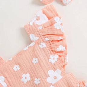 Romper Florzinha Lili com Laço Rosa - Minu Kids