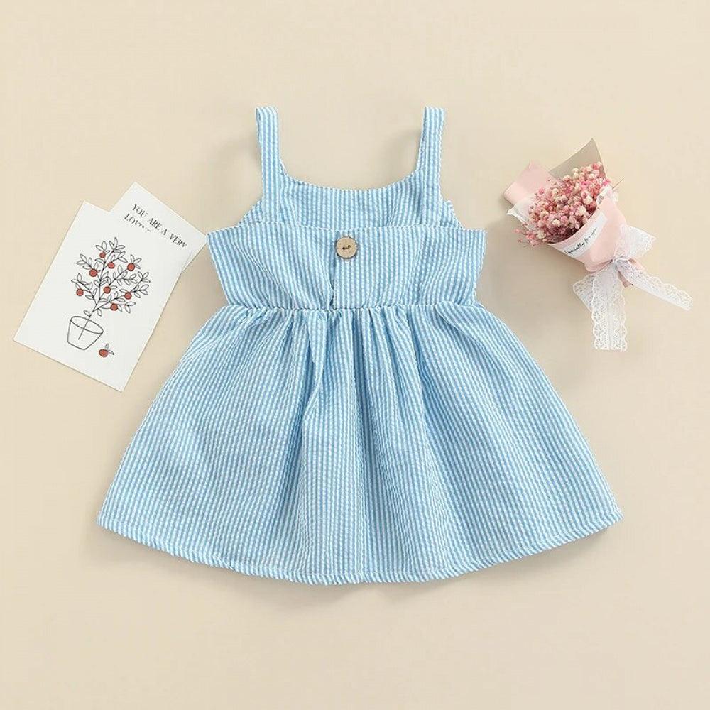 Vestidinho Lacinho Regatinha Azul - Minu Kids