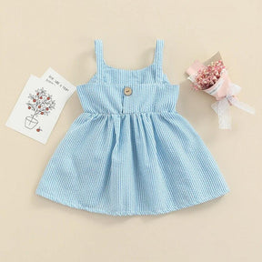 Vestidinho Lacinho Regatinha Azul - Minu Kids