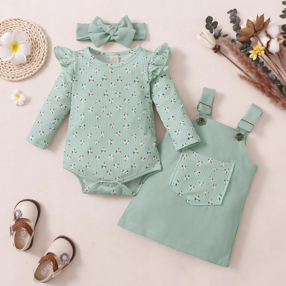 Conjunto Mila Body e Vestido Verde - Minu Kids