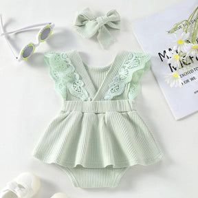 Vestidinho Sisi com Rendas Verde - Minu Kids