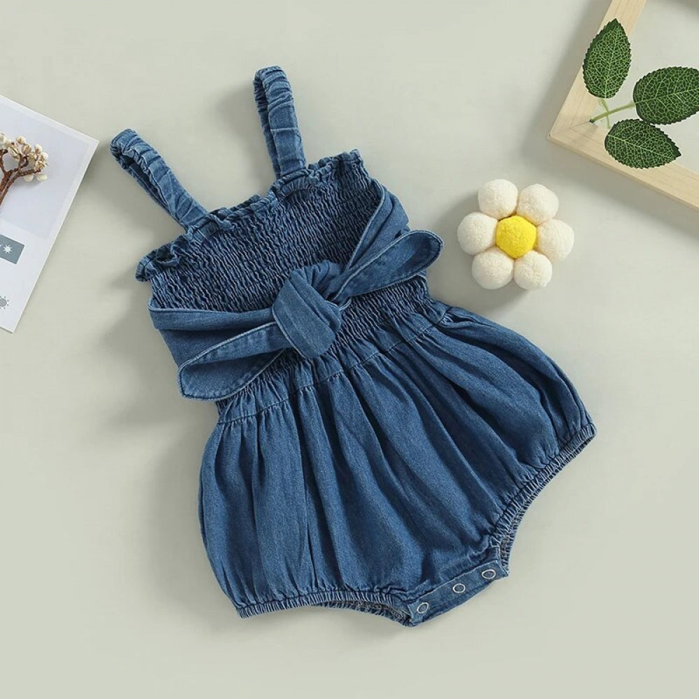 Romperzinho Pandinha Jeans Azul - Minu Kids