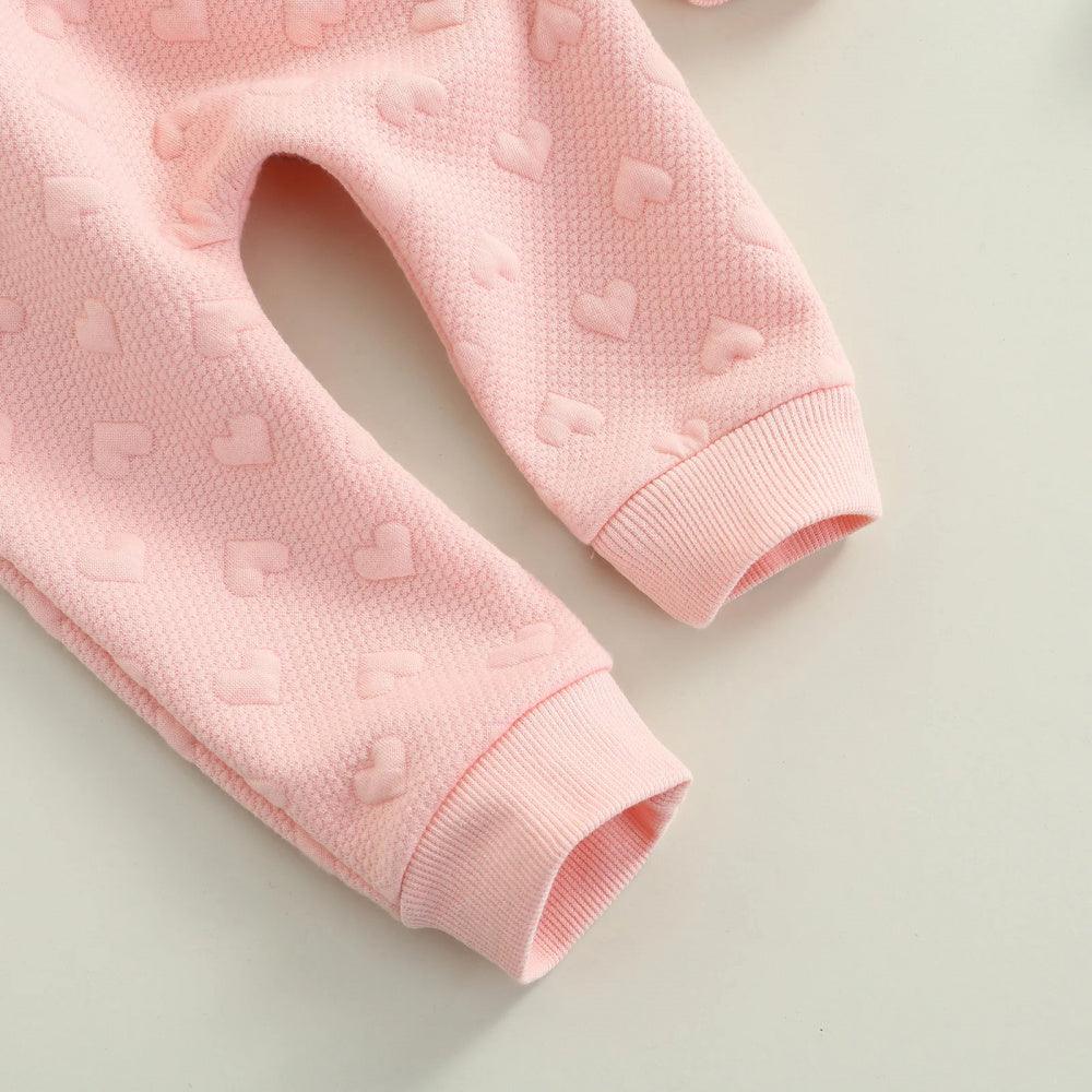 Conjunto Corações Blusa e Calça Rosa - Minu Kids