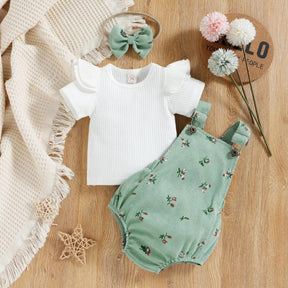 Conjuntinho Hana Blusa e Jardineira Verde - Minu Kids