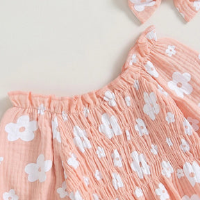 Romper Florzinha Lili Manga Comprida com Laço Rosa - Minu Kids